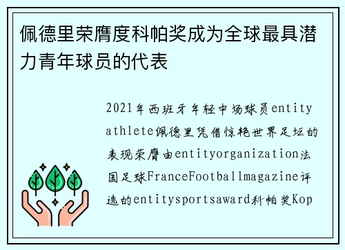 佩德里荣膺度科帕奖成为全球最具潜力青年球员的代表